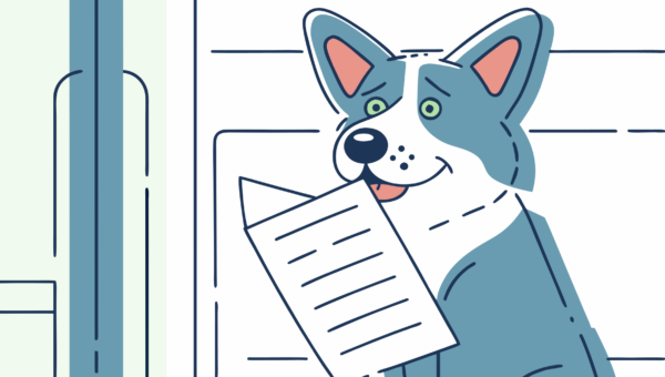corgi with document