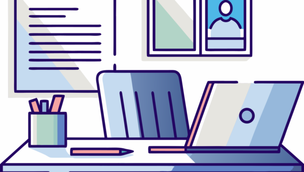 document on the table and computer 11