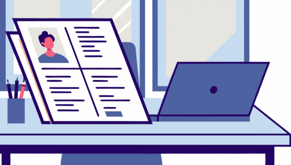 document on the table and computer 12