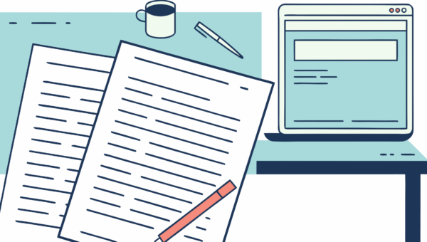 document on the table and computer 29