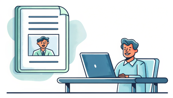 document on the table and computer 34