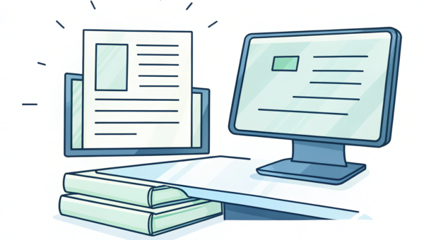 document on the table and computer 39