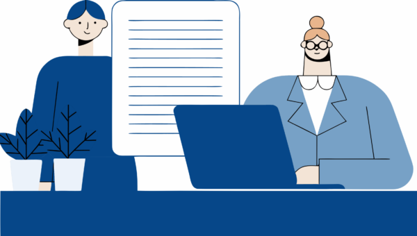 document on the table and computer 4