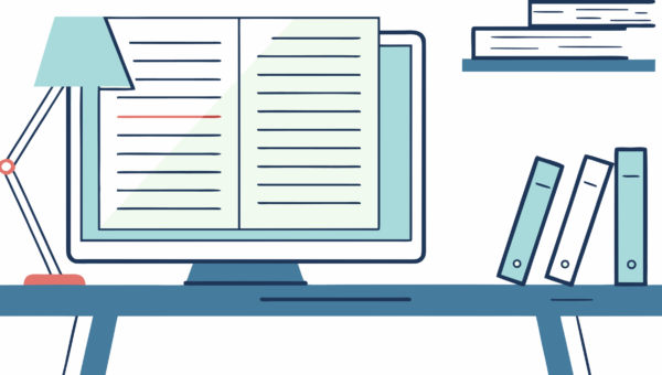 document on the table and computer 8