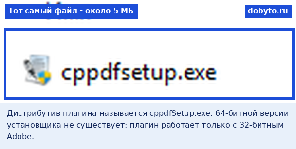 Плагин для подписи ЭЦП в PDF: как установить в 2026 году 5 Файл установщика cppdfSetup.exe плагина КриптоПро PDF в проводнике Windows