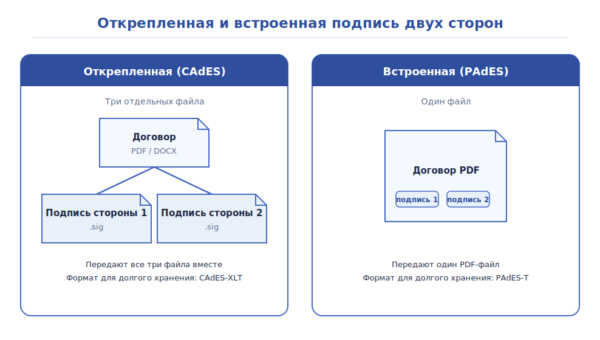 otkreplennaya vs vstroennaya podpis